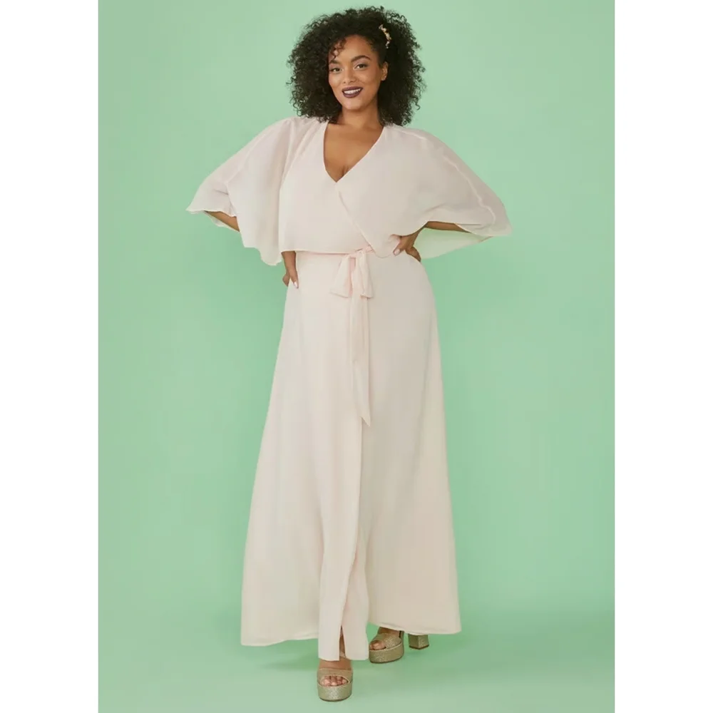 NWT Modcloth Wrapped in Rapture Maxi Dress, Size Large, Color Pink